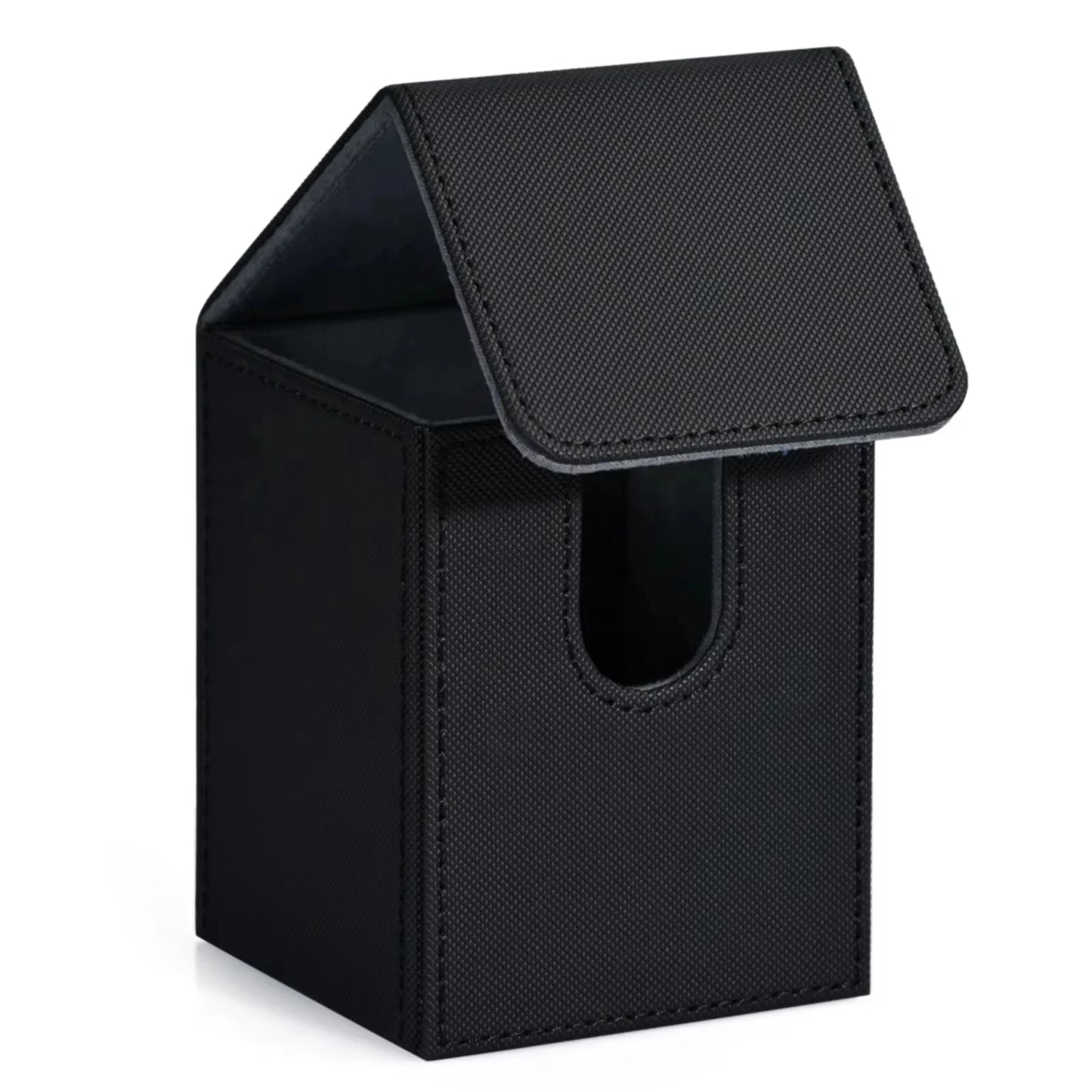 Card Deck Box,Card Storage Box holds 100+ Single Sleeved Cards, PU Leather Magnetic Closure for Magic cards TCG cards - Black