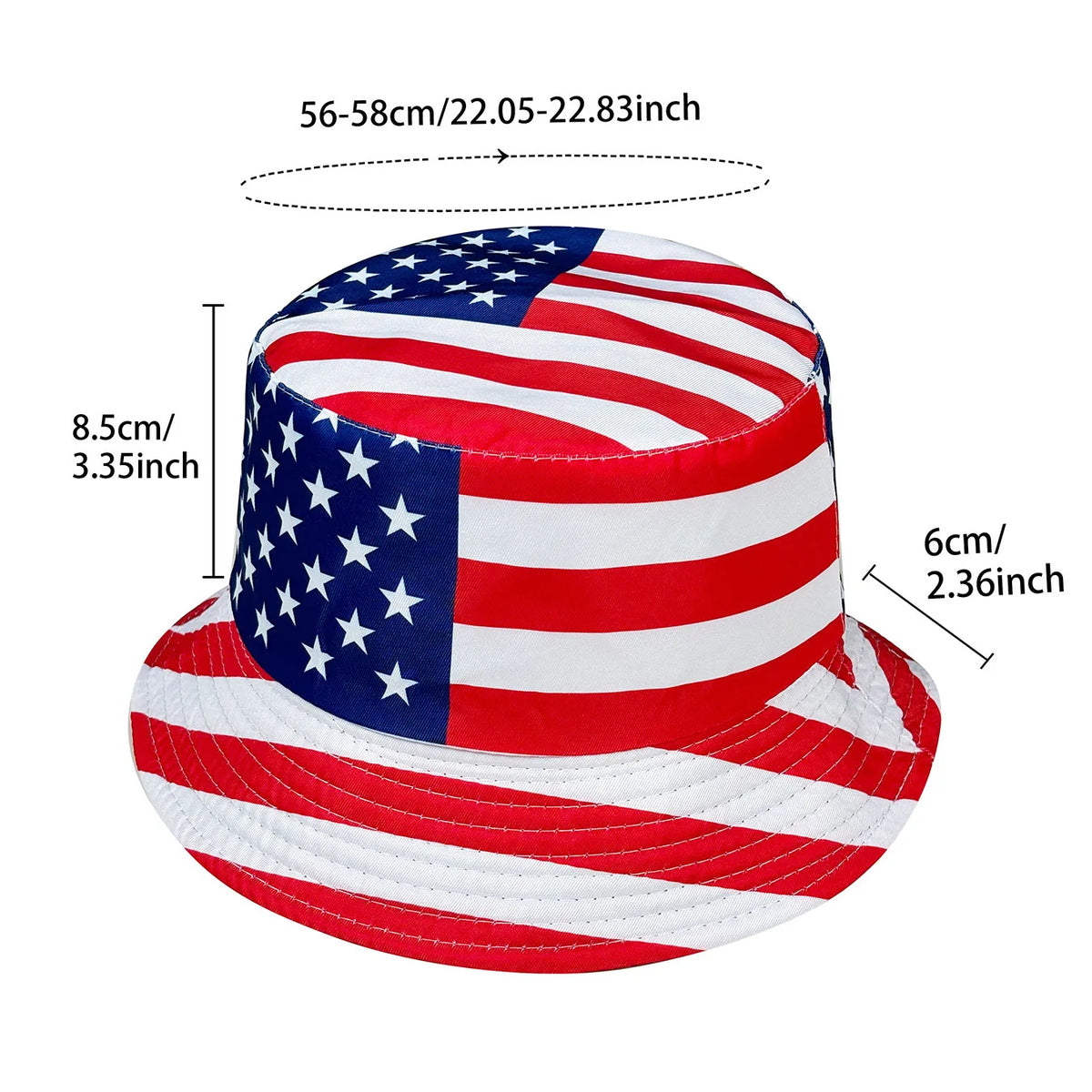Patriotic American Flag Bucket Hat, Reversible, Casual Style, Foldable, Suitable for Independence Day and Everyday Use, Styli