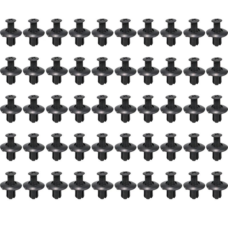 8mm Plastic Rivets Fasteners Screw Car Bumper Fender Black Rivet Car Fastener Clips for Toyota Focus Kia Nissan Yamaha