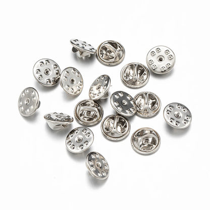 100pc Metal Locking Pin Back Brooch Badge Holder Lapel Base For DIY Jewellery Material Making Supply Craft Accessories Handma