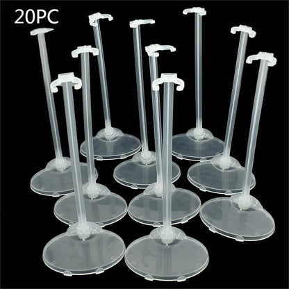10/20PCS/lot Transparent Stand Support For Dolls Clear Color Toy Figure Display Holder Prop Up Mannequin Model - 20PC WC00VAW