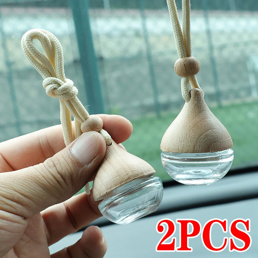 Round Car Perfume Bottle Ornament Aromatherapy Essential Oil Bottle Hanging Auto Air Freshener Car Decoration Interior for Ho