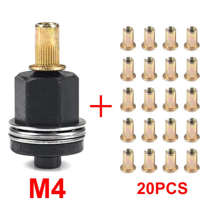 21pcs+1pc Hand Rivet Nut Manual Riveter Nut Tool Accessory for Nuts M4 M5 M6 M8 M10 Simple Installation