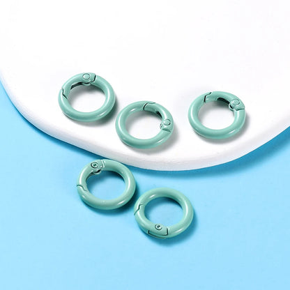 5Pcs/Lot 21 Colors Metal O Ring Spring Clasp Openable Round Carabiner Keychain Clips Hook Dog Chain DIY Jewelry Buckle Connec