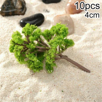 10pcs 4CM Model Trees Train Railroad Layout Diorama Wargame Scenery Miniature Tree Decoration