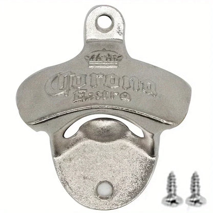 1pc Retro Corona Design Bottle Opener Wall Mounted Hanging Beer Opener DIY Tools Alloy Electroplating Process Bar Wall Decor 