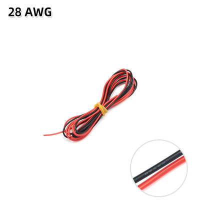 2 Meter Silicon Wire 8 10 12 14 16 18 20 22AWG Heatproof Soft Silicone Silica Gel Wire Cable (1Meter Red+1Meter Black) ) - 28