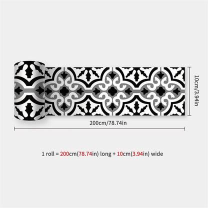 Mosaic Bathroom Waist Line Wall Stickers Waterproof Peel & Stick Art Backsplash Kitchen Office Skirting Line Decor Wallpaper 
