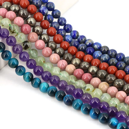 Natural Stone Beads Blue Tiger Eye Crystal Amethyst Rose Quartz Gemstone Bead for Jewelry Making Bracelet Necklace 4/6/8/10MM
