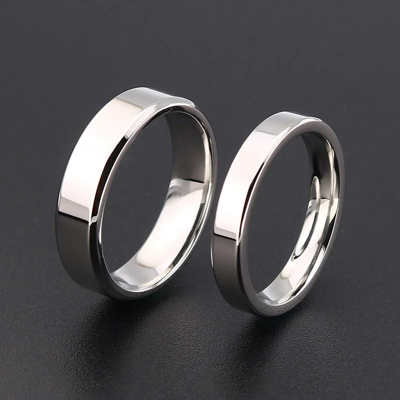 4mm 6mm 8mm Wide Stainless Steel Rings High Polished 2020 New Fashion Classic And Generous For Men's And Women's Ring Jewelry