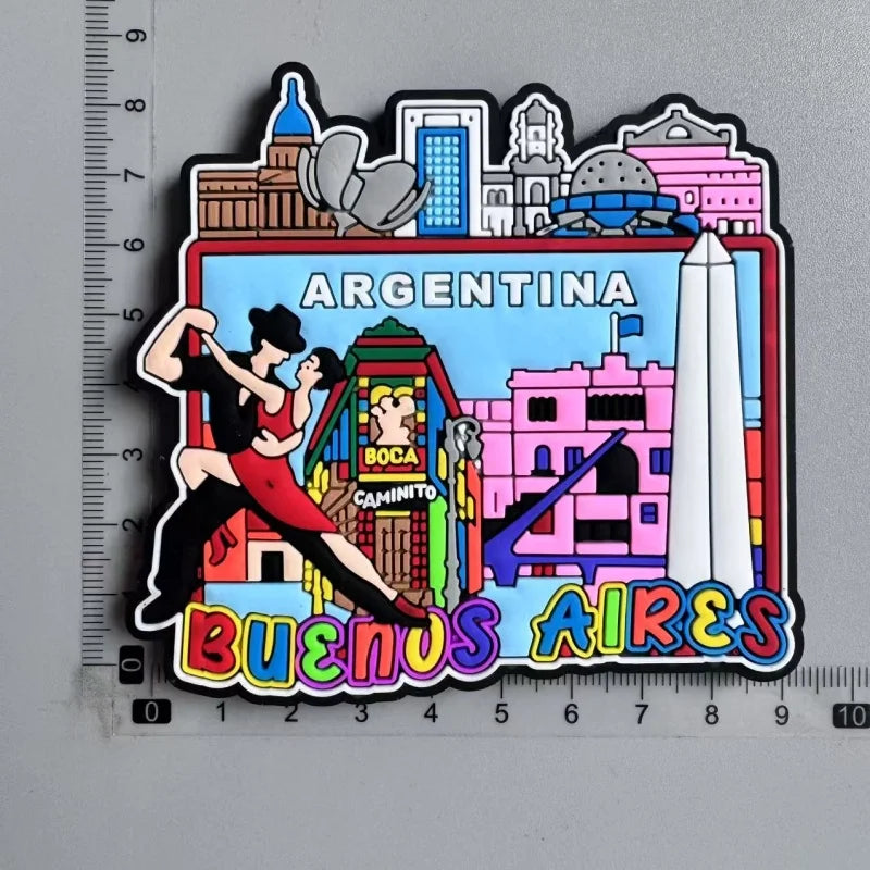 Argentine Travel Souvenirs PVC Fridge Magnets Tourist Souvenir Fridge Decorations Gifts