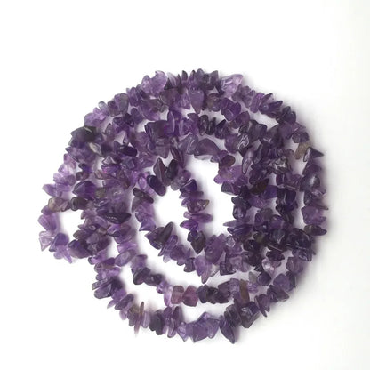 16 inch Natural Stone Beads Chips Beads 5-8mm Irregular Crystal Agate Gravel Beads Diy Bracelet For Jewelly HK058 - Amethyst 