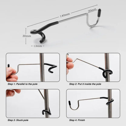 Stainless Steel Light Stand Holder Hooks Portable Tent Pole Lamp Hanger Hunting Fishing Lantern Hanger Outdoor Camping Tools