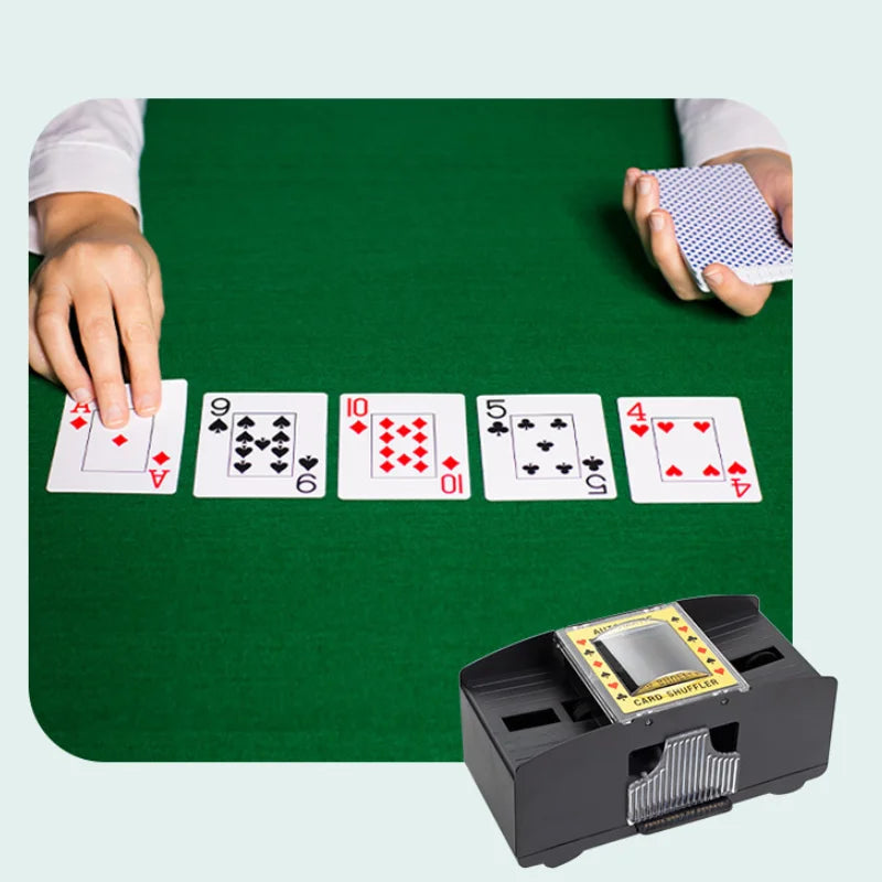 Automatic Poker Card Shuffler Board Games Battery Operated Playing Cards for Shuffle 2 Deck Automatic Hand Crank Home Card Ga