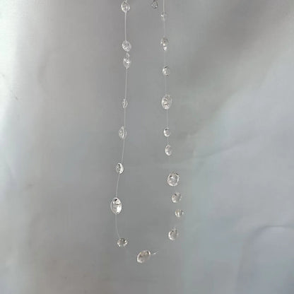 Clear Dewdrop Tassel Series Necklace Minimalist Drip Glue Beads Clavicle Chain Women Holiday Niche Trendy Jewelry - style 3