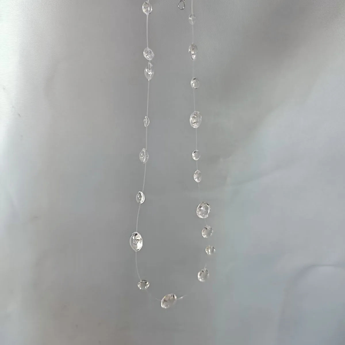 Clear Dewdrop Tassel Series Necklace Minimalist Drip Glue Beads Clavicle Chain Women Holiday Niche Trendy Jewelry