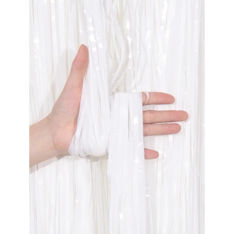 1*2M Macaron Pink Blue Fringe Curtain Door Rain Curtain Decor Photo Booth Backdrop Garland Wedding Birthday Party Decoration 