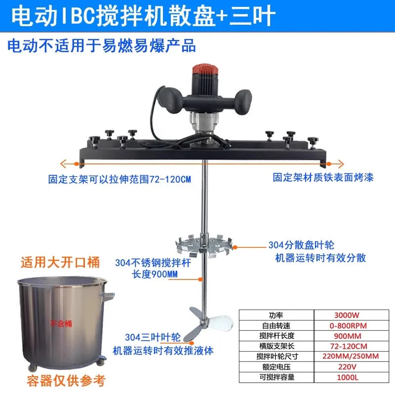 Mixing paint, ink, liquid dispersion mixer