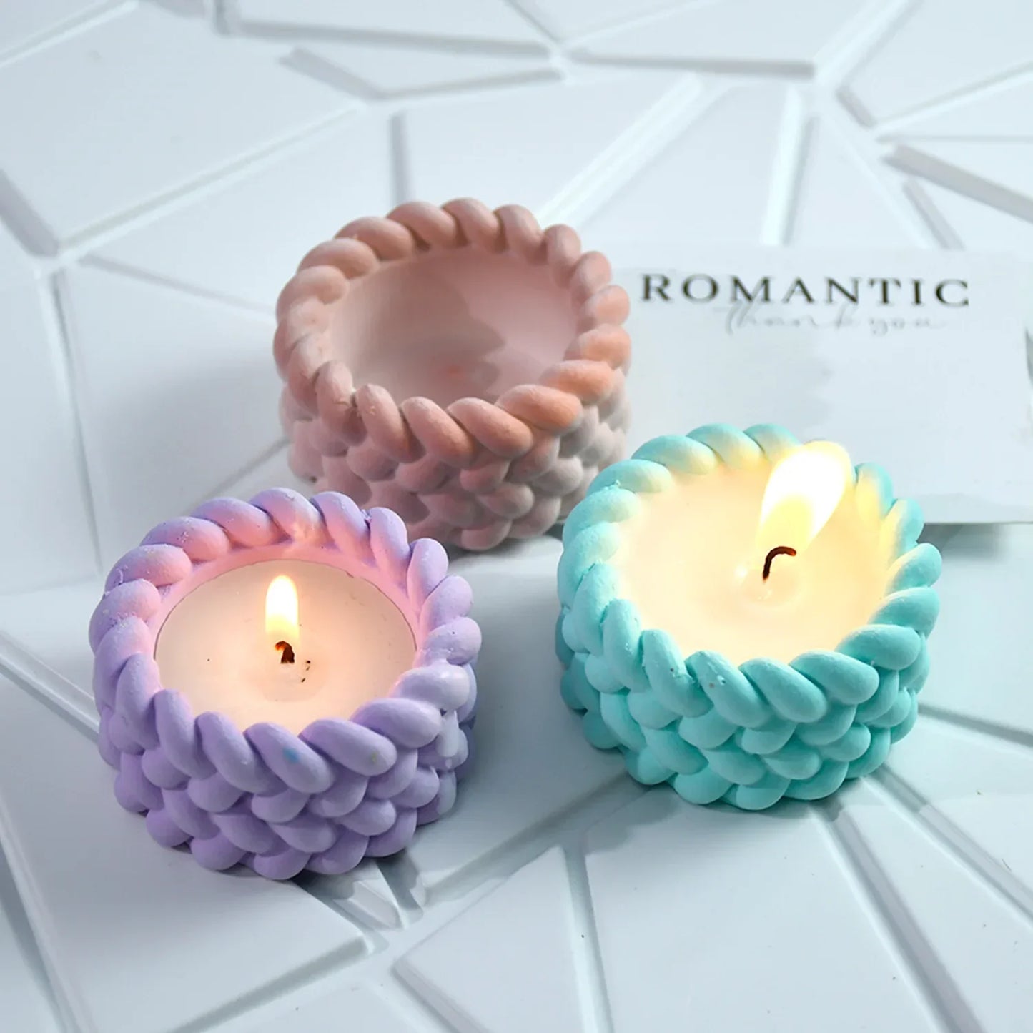 Hemp Rope Candle Cup Silicone Mold DIY Succulent Flower Pot Home Decor Molds Cement Gypsum Resin Clay Craft Storage Box Mould