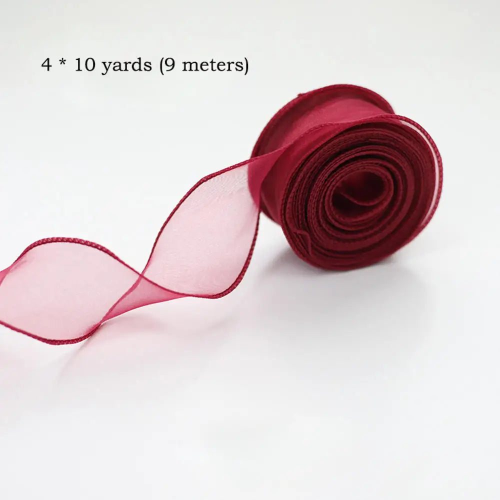 40mm 10Yards Fishtail Organza Satin Ribbon Reflective Iridescent Wavy Edge Ribbon for Gift Wrapping DIY Bow Craft Gift Wrappi