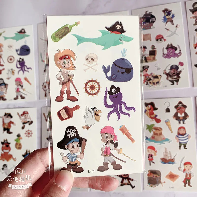 Pirate Party Supplies Temporary Tattoos Boys Girls Tattoos Stickers Birthday Party Supplies Gift Pirate Party Favors Decorati