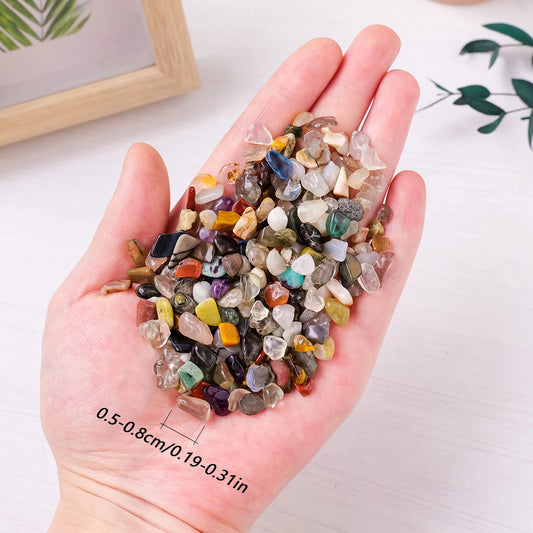 100g Natural Stones Mixed Crystal Material Crystal Gravel Stone Chips Ore Minerals Reiki Specimen Gemstones Aquarium Decorati