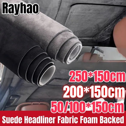Suede Headliner Fabric Foam Backed for Car Truck Interior Trim Protect Aging Broken Faded DIY Replacement Car Roof Suede Fabr