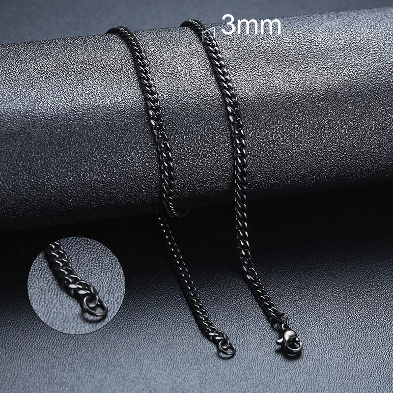 Vnox Cuban Chain Necklace for Men Women,Basic Punk Stainless Steel Curb Link Chain Chokers,Vintage Gold Color Solid Metal Col
