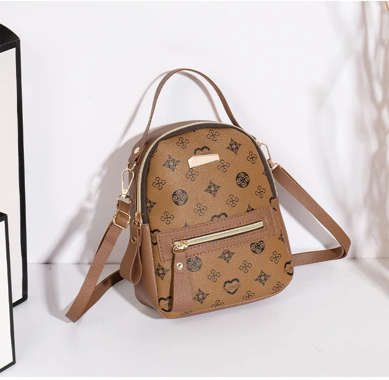 Flower Backpack 2022 Ladies Bag Fashion Backpack Women's Bag Women's Fresh and Sweet Student School Bag - Khaki