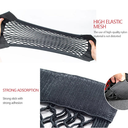 Car Trunk Mesh Organizer Car Tail Storage Net Seat Back Pocket Universal Trunk Bag Auto Magic Tape Network Interior Accessori