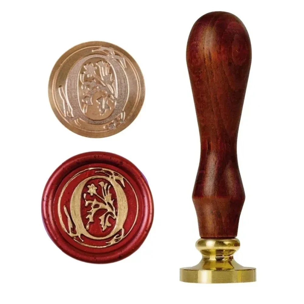 1set 26 Letter A-Z Wax Seal Stamp with wooden handle, Wax Seal Paint Copper Head for Envelope Gift Invitation Card Sticker - 