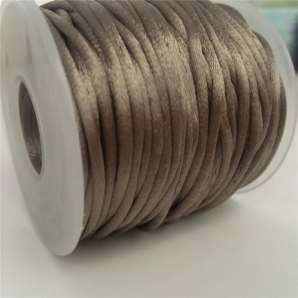 2mm Colorful Rattail Satin Cord Thread Chinese Knot Macrame Bracelet Braided String DIY Tassels Beading Thread 10-225meters -