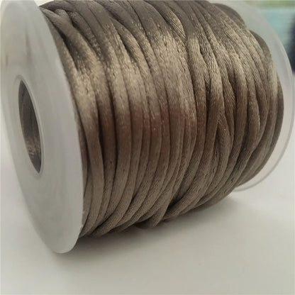 2mm Colorful Rattail Satin Cord Thread Chinese Knot Macrame Bracelet Braided String DIY Tassels Beading Thread 10-225meters -