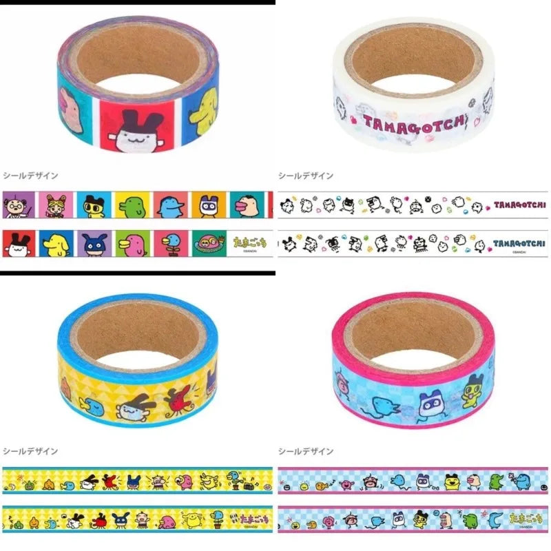 Cute Cartoon Tamagotchi Washi Tape, DIY Journal Decorative Tape, Lovely Anime Ins Style High-Value Sticker Tape