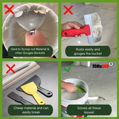 1/2Pcs Curved Bucket Scoop Scraper Spackle Paint Putty Knife Drywall Finishing Plaster Scraping Decals Patch Construction Too