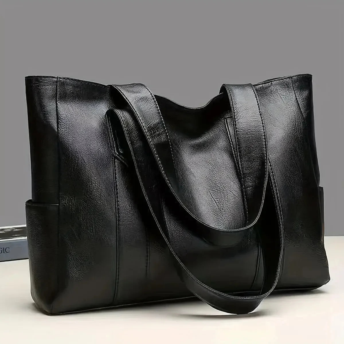 Vintage Ladies Bag Large Capacity Handbag , Vintage Plain Shoulder Bag , Ladies Commuter Casual Handbag