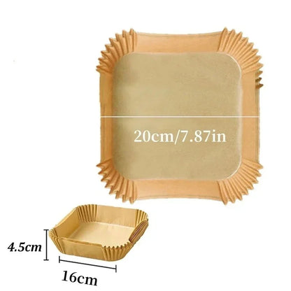 50/30 Pieces Kitchens Accessories Air Fryer Paper Kitchen Utensils Disposable Square Round Pastry Molds BBQ Plate Non-stick P