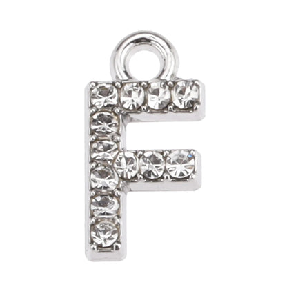 10/26pcs Silver Color Alloy Crystal Mini Alphabet 26 Letter Charms Pendants for Women Necklace Earring Jewelry Accessories - 