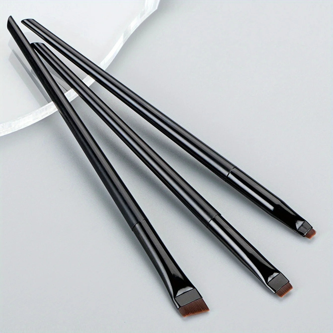 3pcs Makeup Brush Set, Blade Eyeliner Brush Fine Oblique Head Eyebrow Brush Outline Eyeliner Ultra-Thin Eye Shadow Brush Make