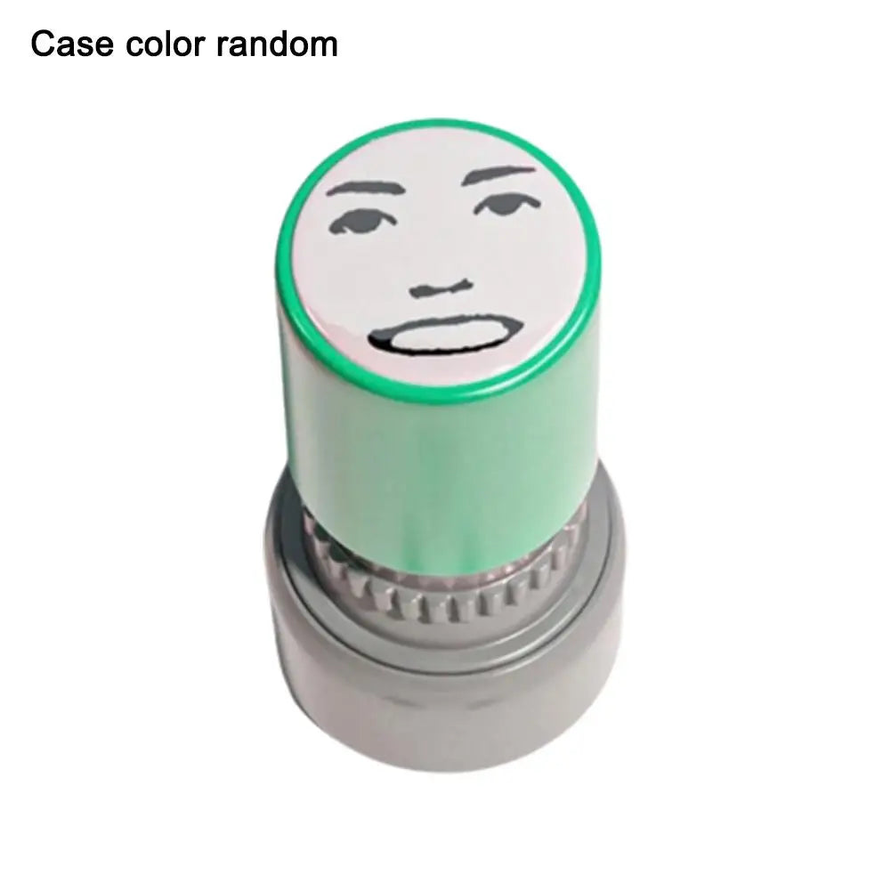 New Prank Trick Engraved Funny Seal Stamp Self-Inking Printing Kids Stamp Creative Novetly Face Memes Seal Clear Stamps - B