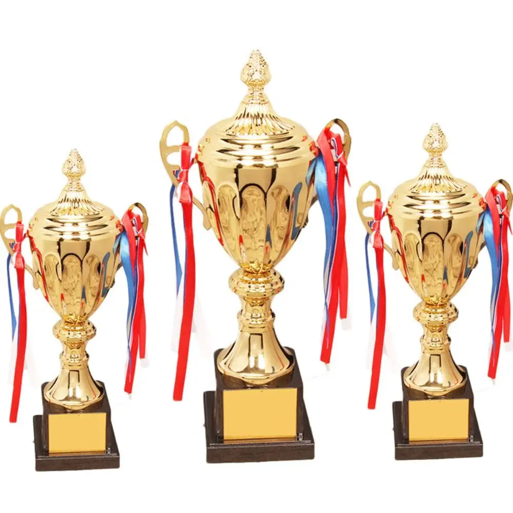 New Sports Games Gold Trophy Awards Champion with Lid Winner Award Trophy Toy School Rewarding Supply Competition Soccer