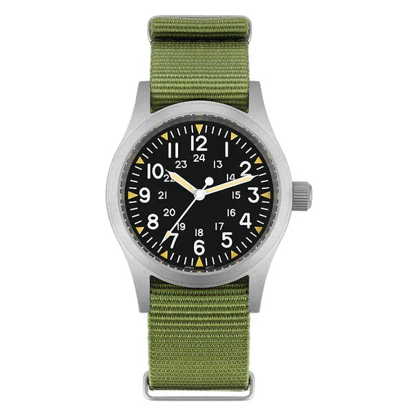 Militado ML05 Vintage Watch VH31 Sweep Second Movement Domed Sapphire Crystal With High Clear AR Coating Luminous 38mm Watche