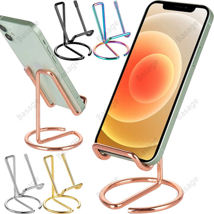 Cell Phone Stand for Desk, Business Card Holder,Cute Metal Cell Phone Stand, Metal Wire Cellphone Cradle Dock for Phone Table