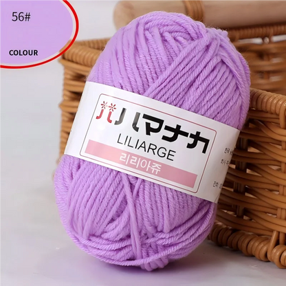 DIY Baby Milk Sweet Soft Cotton Knitting Wool Yarn Thick Fiber Velvet Yarn Hand Knitting Wool Crochet Yarn for DIY Sweater - 