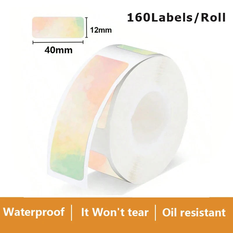 1Roll P12 P15 Thermal Label Sticker 12mm*40mm Tape Compatible Phomemo D30 Q30 Marklife P11 P50 L12 DELI Q2 Labeller - 12x40mm