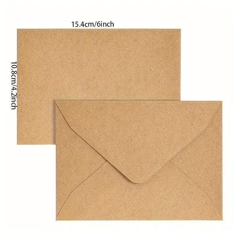 20/50pcs Premium Kraft Paper Envelopes - Perfect for DIY Greeting Cards, Wedding Invitations & Birthday Notes