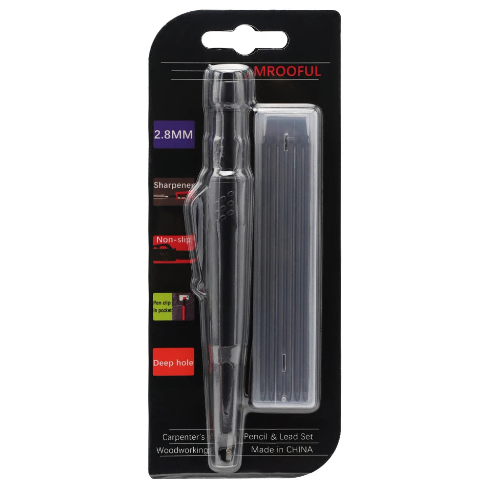 Woodworking Pencil Card Set, Deep Hole Marking and Drawing, with 2.8mm Reliable and Durable Lead, for Carpenters Engineering 