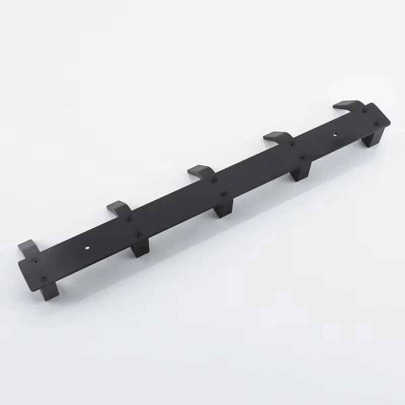 Modern Hanging Hooks For Wall Aluminium Black Towel Holder Bathroom Door Clothe Hanger Coat Rack Wall Mounted