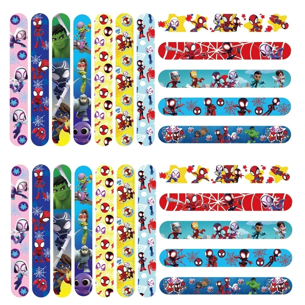 12pcs Spidey and His Amazing Friends Bracelets Wristband Snap Bracelet for Girl Birthday Party Party Favors Baby Shower Suppl