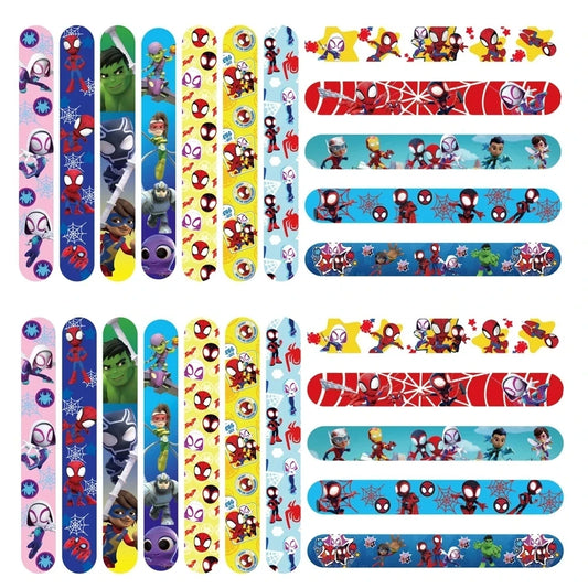 12pcs Spidey and His Amazing Friends Bracelets Wristband Snap Bracelet for Girl Birthday Party Party Favors Baby Shower Suppl